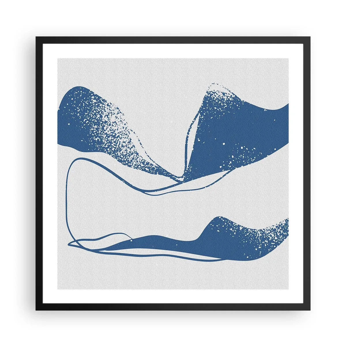 Plakat i sort ramme - Bevinget abstraktion - 60x60 cm