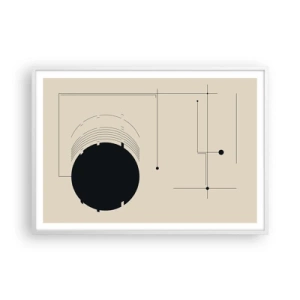 Plakat i hvid ramme - Fjedrende og dynamisk komposition - 100x70 cm
