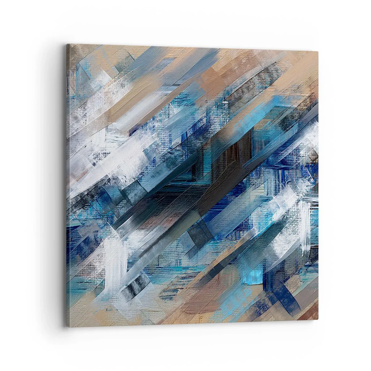 Lærredstryk - Billede på lærred - På en blå skråning - 70x70 cm