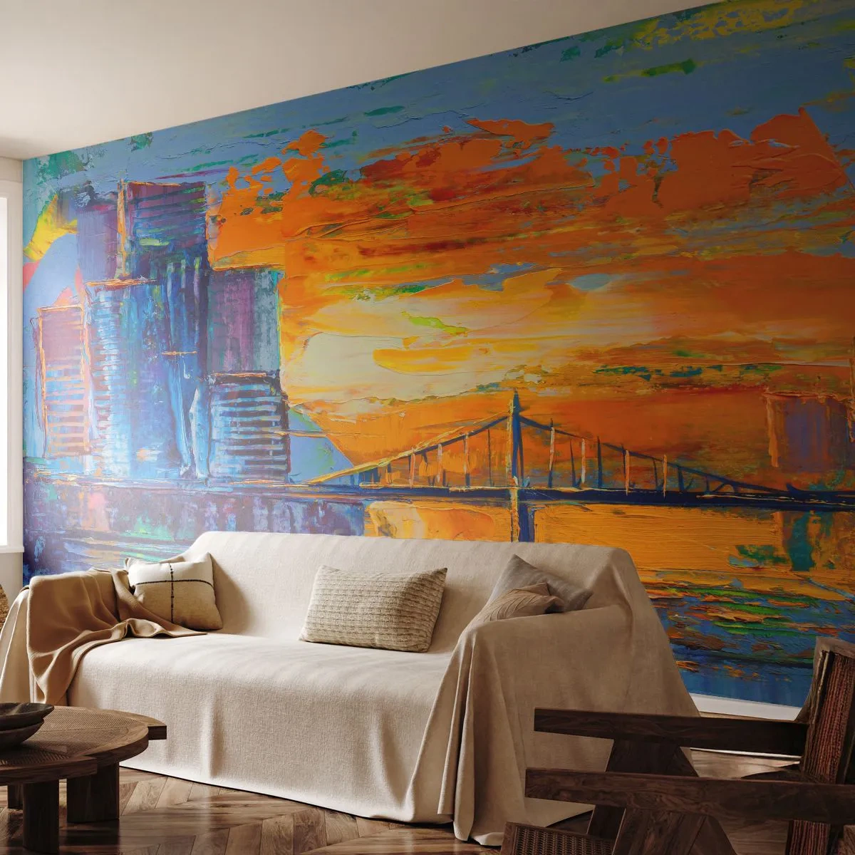 Fototapet Premium Canvas - Kultur og natur - Abstraktion, By, Stykke - 350x256 cm