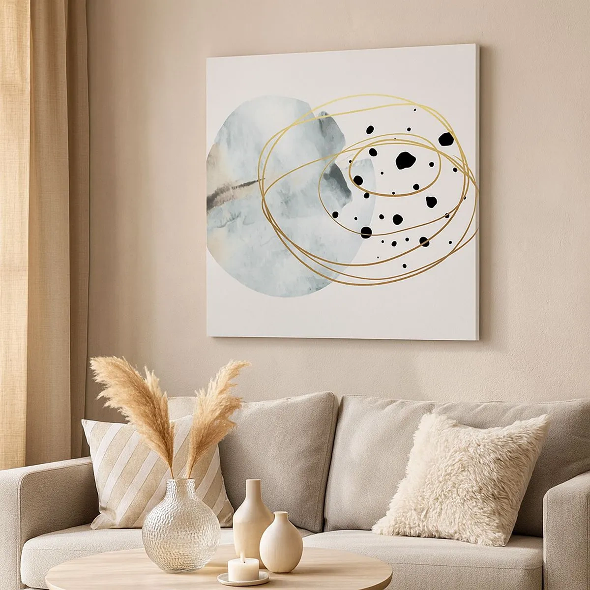 Lærredstryk - Billede på lærred - I rummets favntag - 30x30 cm