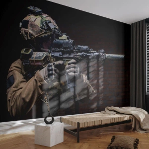 Fototapet på mål Selvklæbende Deluxe Sticker - Dødeligt effektiv - Militær, Riffel, Våben