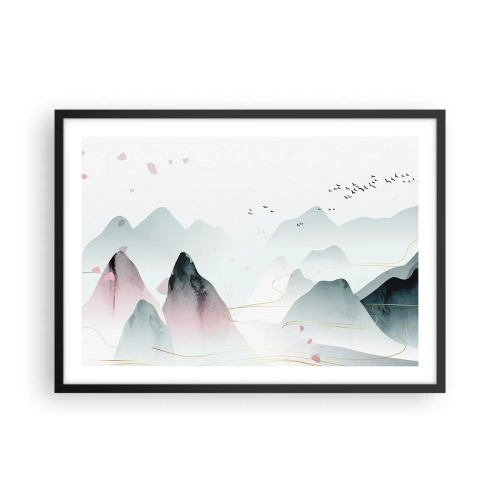 Plakat i sort ramme - Over toppene - 70x50 cm