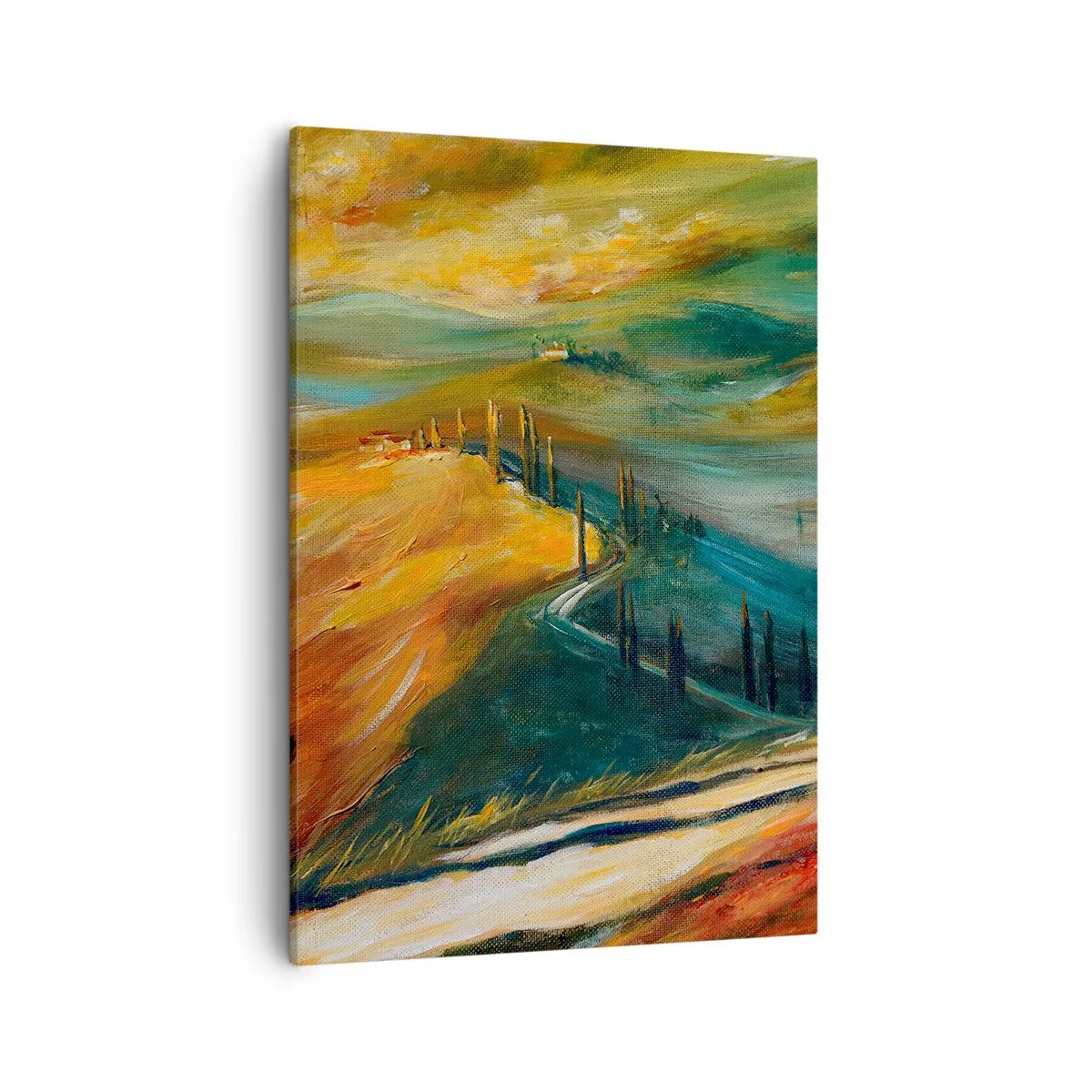 Lærredstryk - Billede på lærred - Toscansk landskab - 50x70 cm