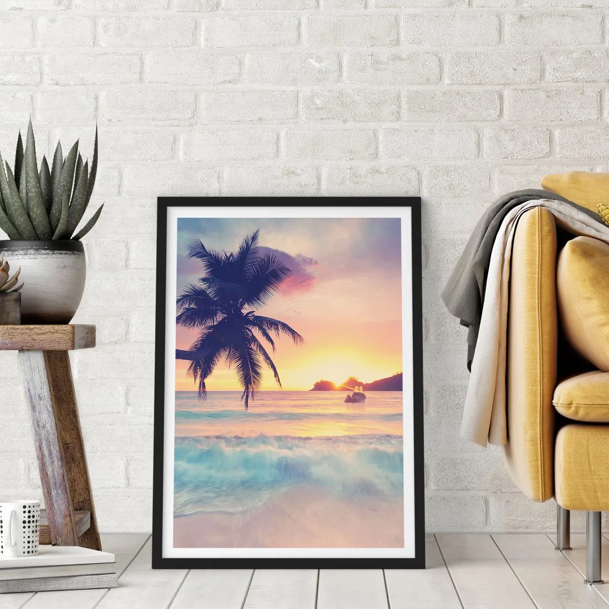 Plakat i sort ramme - En aften i bugten - 40x50 cm