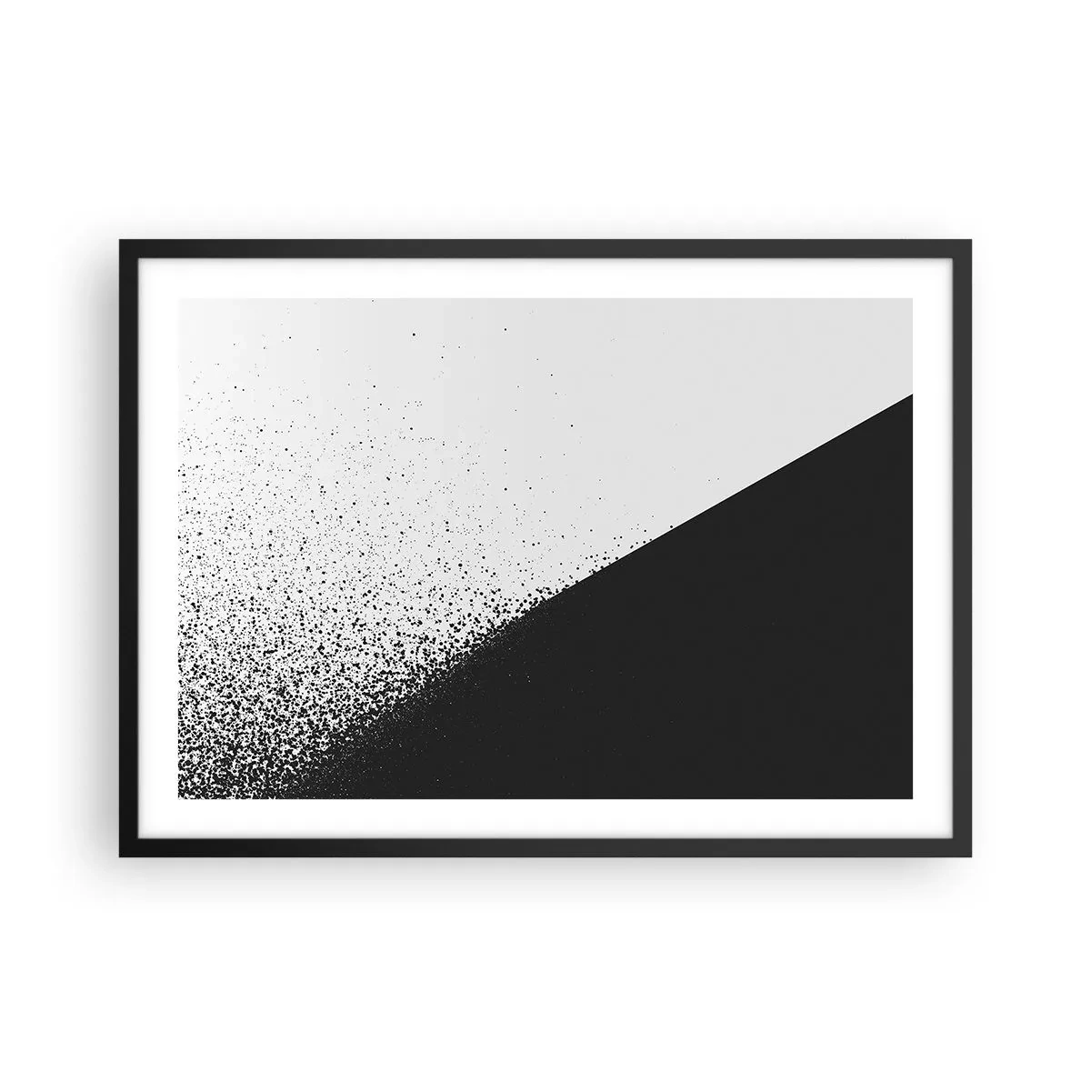 Plakat i sort ramme - Hurtigere og hurtigere, mere og mere - 70x50 cm