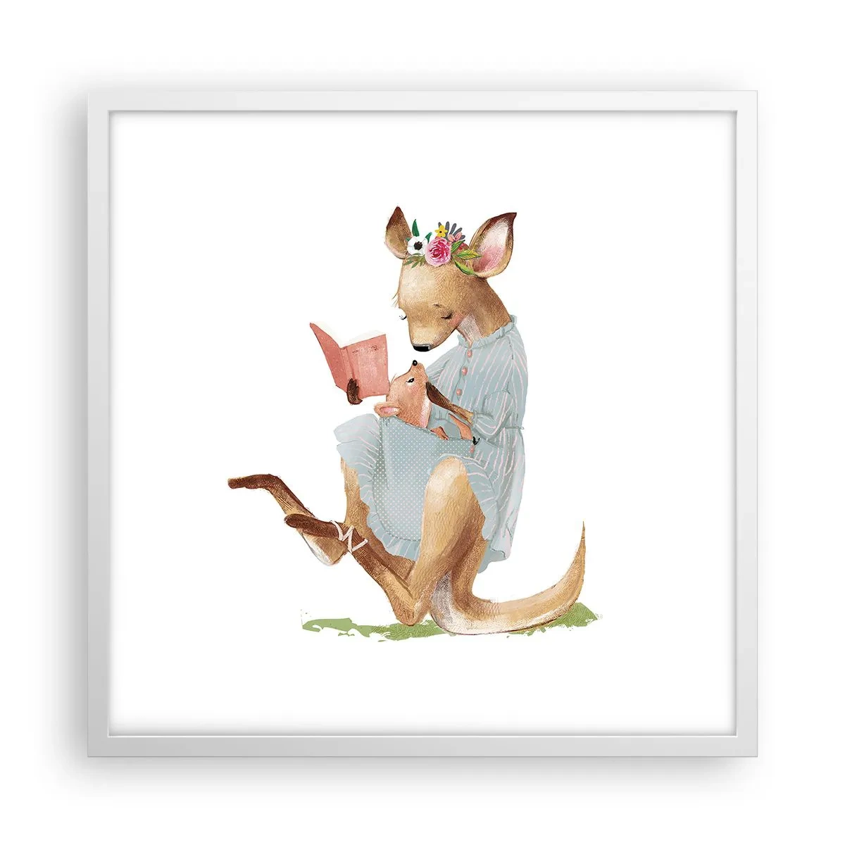 Plakat i hvid ramme - Læs for mig, mor - 50x50 cm