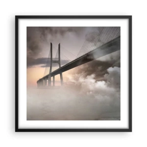 Plakat i sort ramme - På en flod, der ikke eksisterer - 50x50 cm