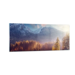 Billede på glas - I bjerge og dale - 100x40 cm