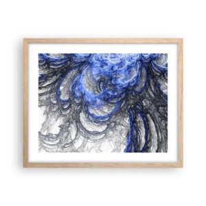 Plakat i ramme af lyst egetræ - En bølges fødsel - 50x40 cm