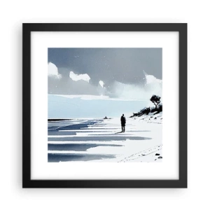 Plakat i sort ramme - Alene - 30x30 cm