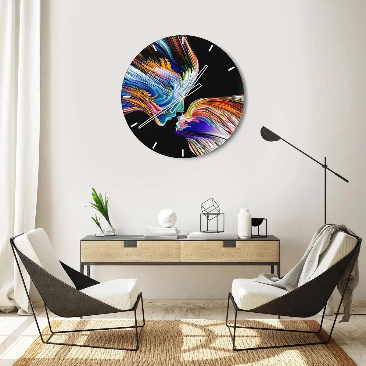 Vægur, Uret - Fusion af energi og lys - 40x40 cm