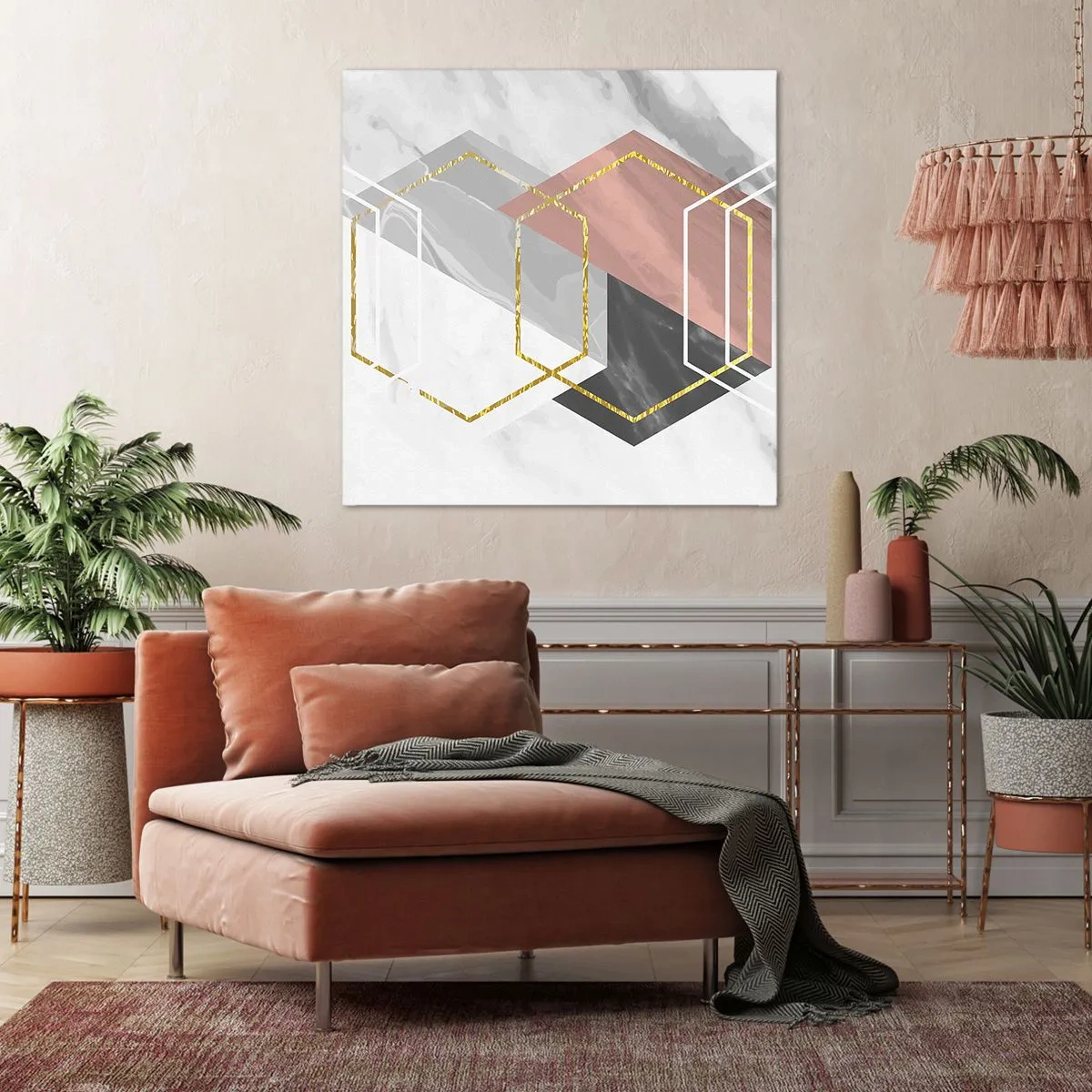 Lærredstryk - Billede på lærred - Kædesammensætning - 70x70 cm