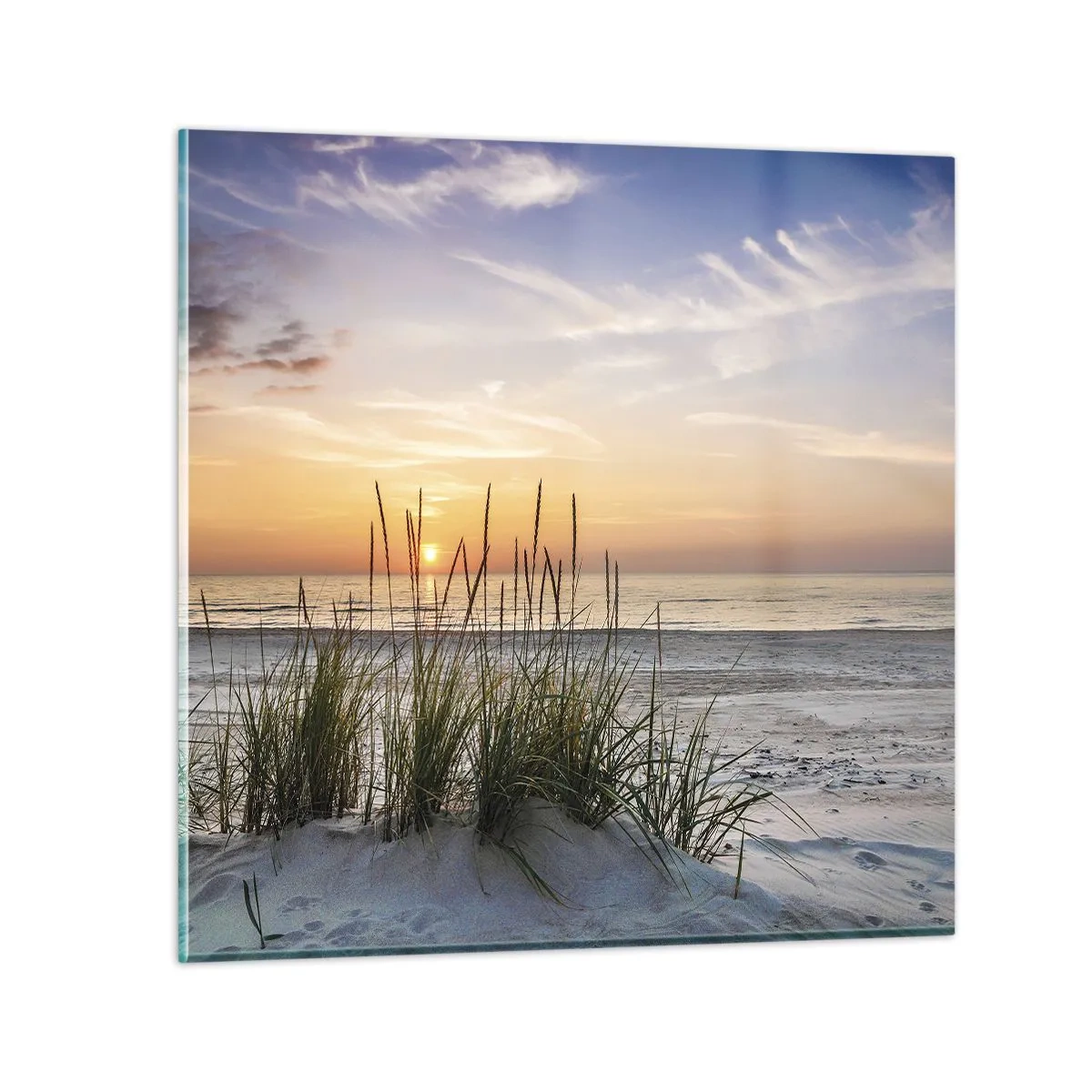 Billede på glas - Se, tænk, føl - 40x40 cm