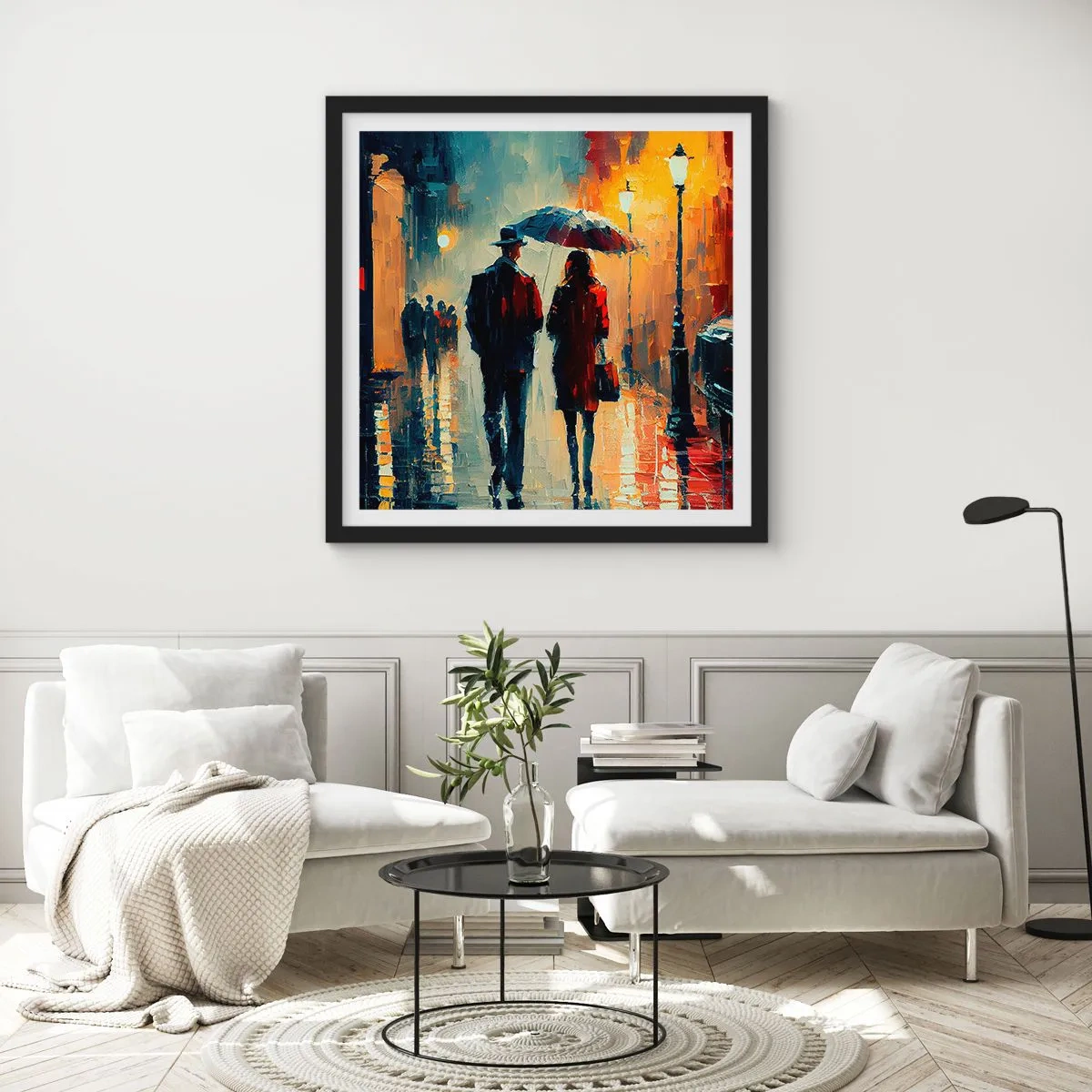 Plakat i sort ramme - Urban kærlighedshistorie - 30x30 cm