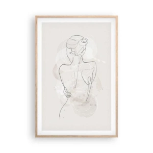 Plakat i ramme af lyst egetræ - Som et følsomt instrument - 61x91 cm