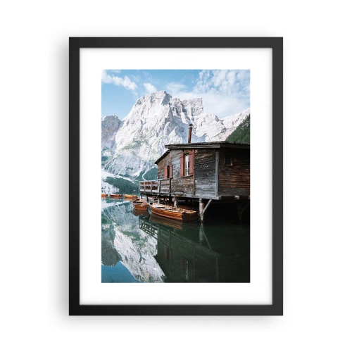 Plakat i sort ramme - Krystalklar bjergmorgen - 30x40 cm