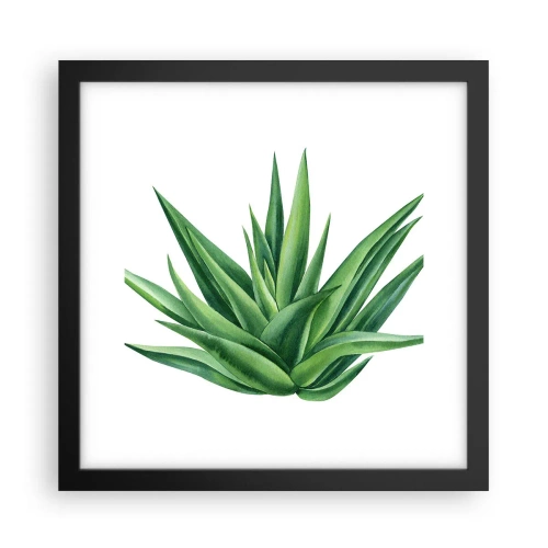 Plakat i sort ramme - Grøn - styrke - liv - 30x30 cm