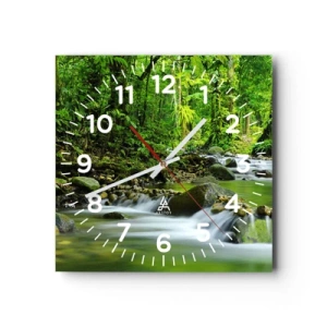 Vægur, Uret - Svøm i et hav af grønt - 40x40 cm