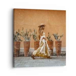 Lærredstryk - Billede på lærred - I en hippieagtig stil - 30x30 cm