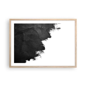 Plakat i ramme af lyst egetræ - Elementer: jord - 70x50 cm