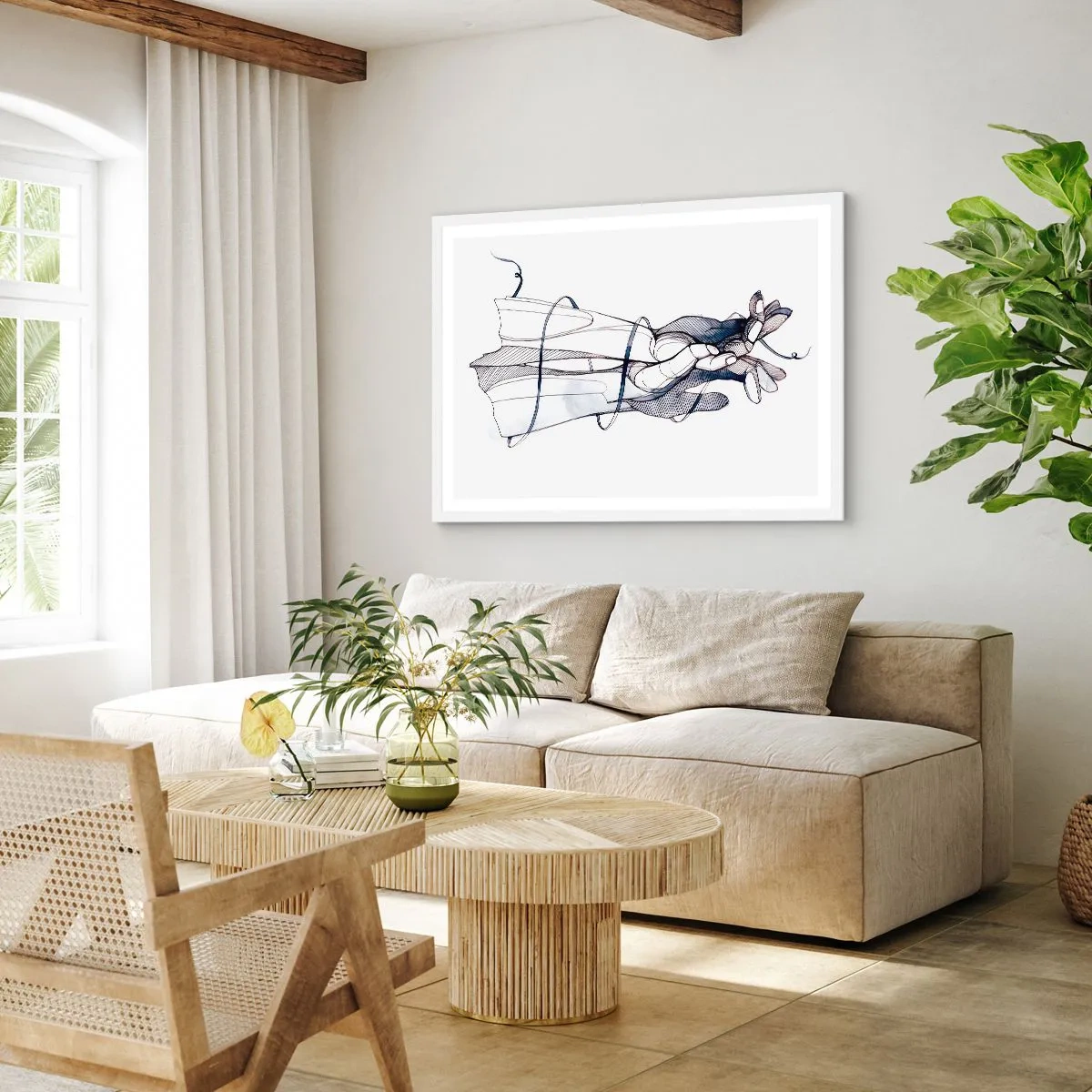 Plakat i hvid ramme - En undersøgelse af berøring - 40x30 cm