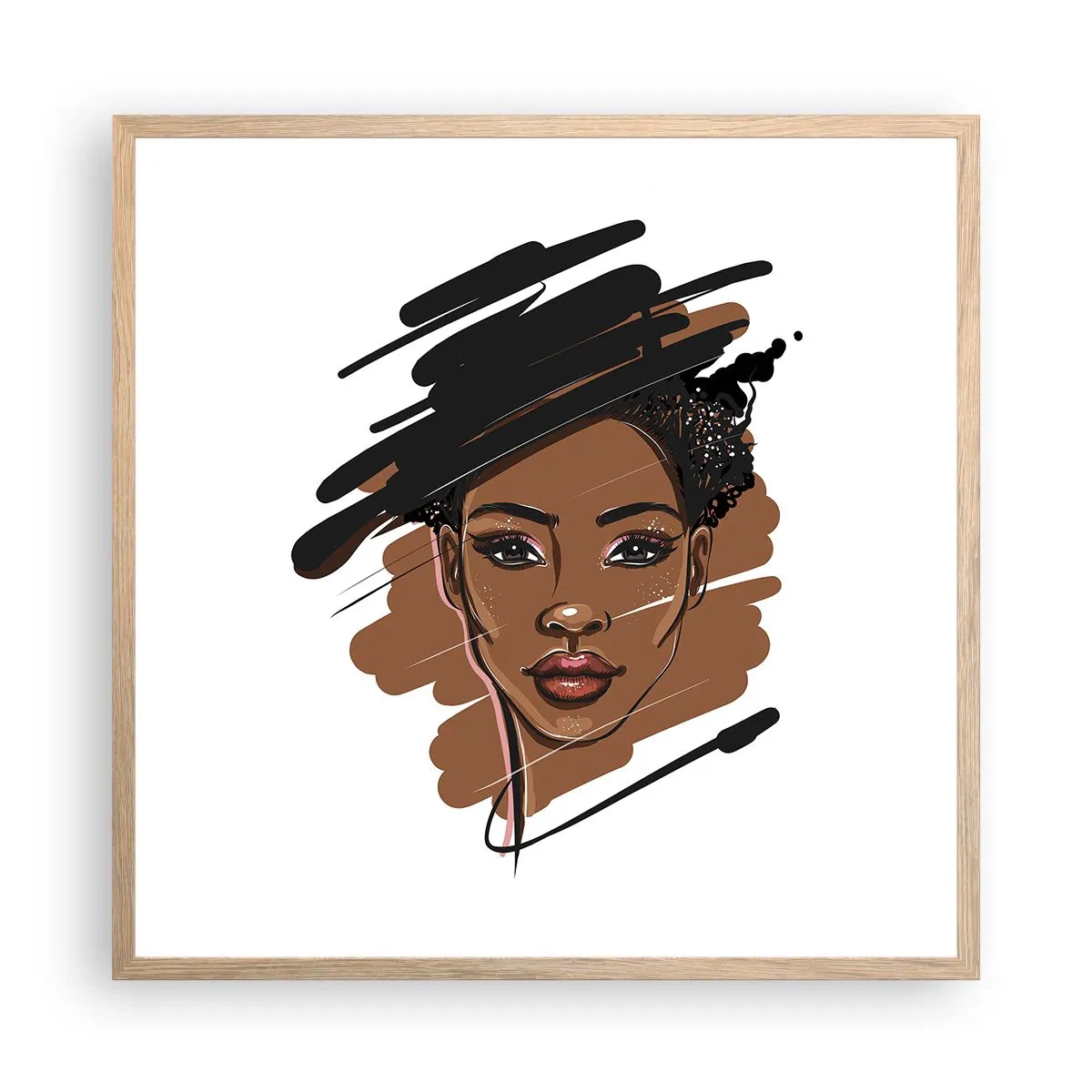 Plakat i ramme af lyst egetræ - Sød som chokolade - 60x60 cm