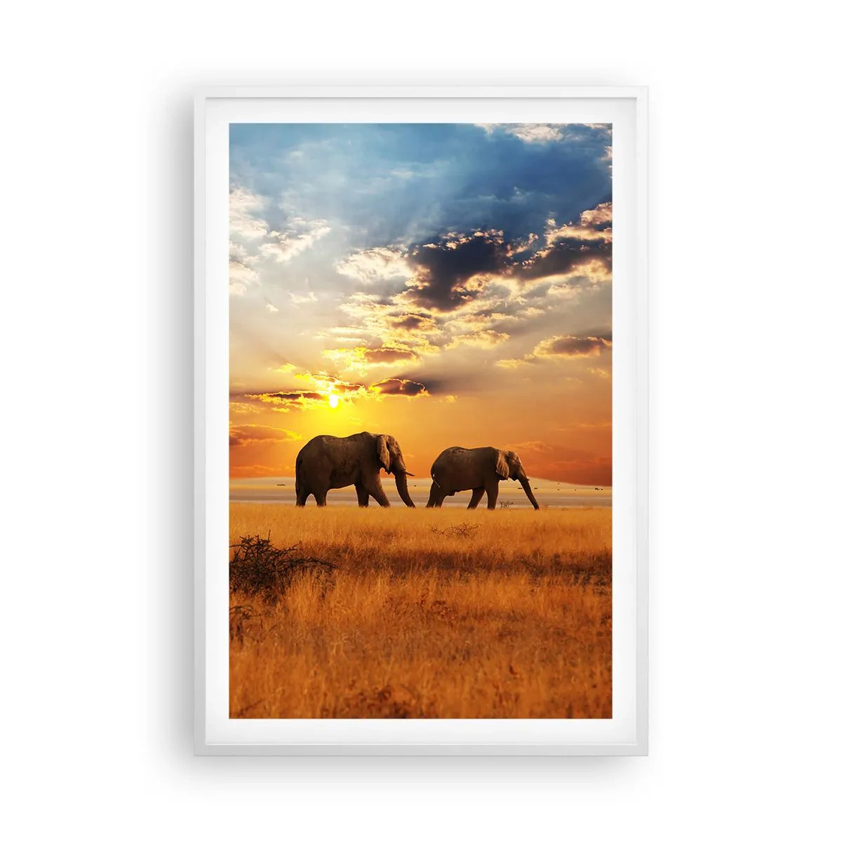 Plakat i hvid ramme - Familievandring - 61x91 cm