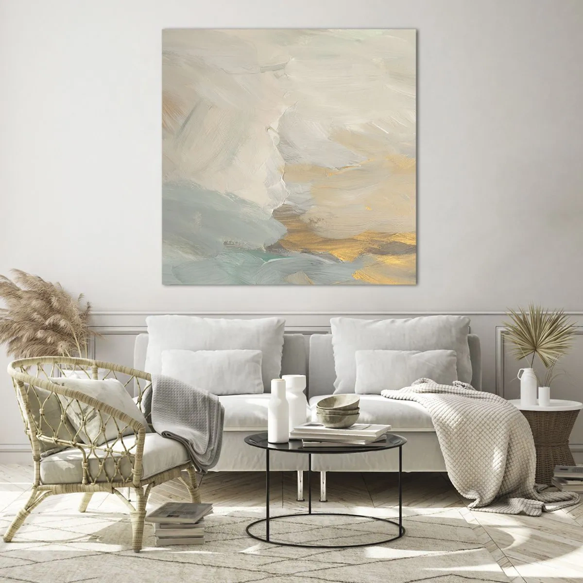 Billede på glas - Abstraktion - blidhedens land - 30x30 cm