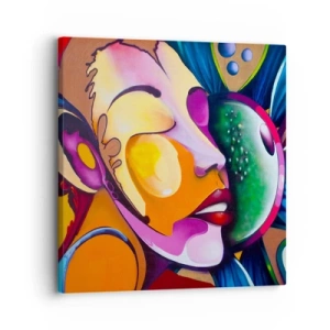 Lærredstryk - Billede på lærred - Berør med farve - 30x30 cm