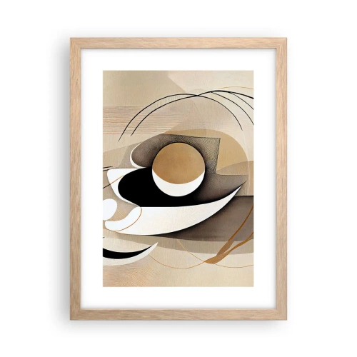 Plakat i ramme af lyst egetræ - Komposition: essensen af ting - 30x40 cm