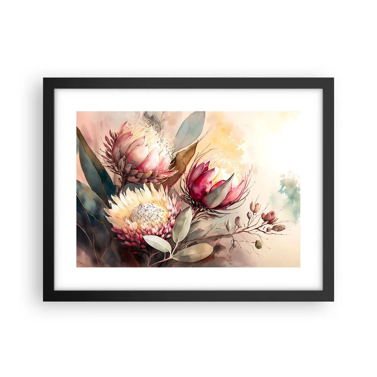 Plakat i sort ramme - I profil og en face - 40x30 cm