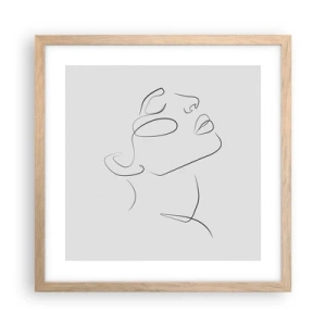 Plakat i ramme af lyst egetræ - En drømmes slyngninger - 40x40 cm