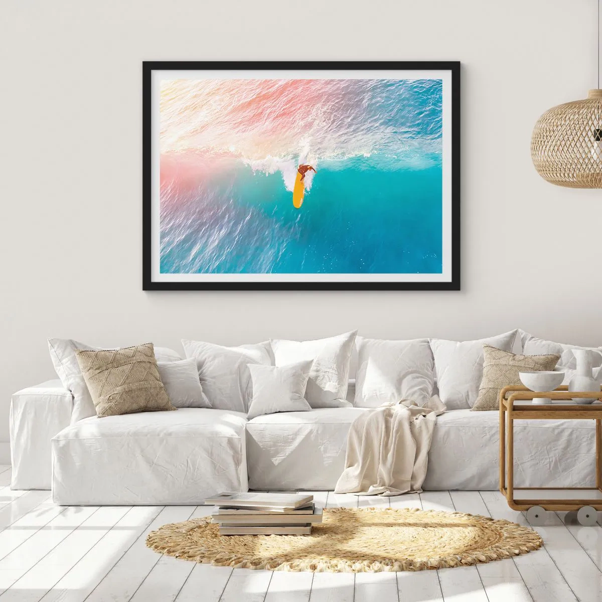 Plakat i sort ramme - Ocean rytter - 70x50 cm