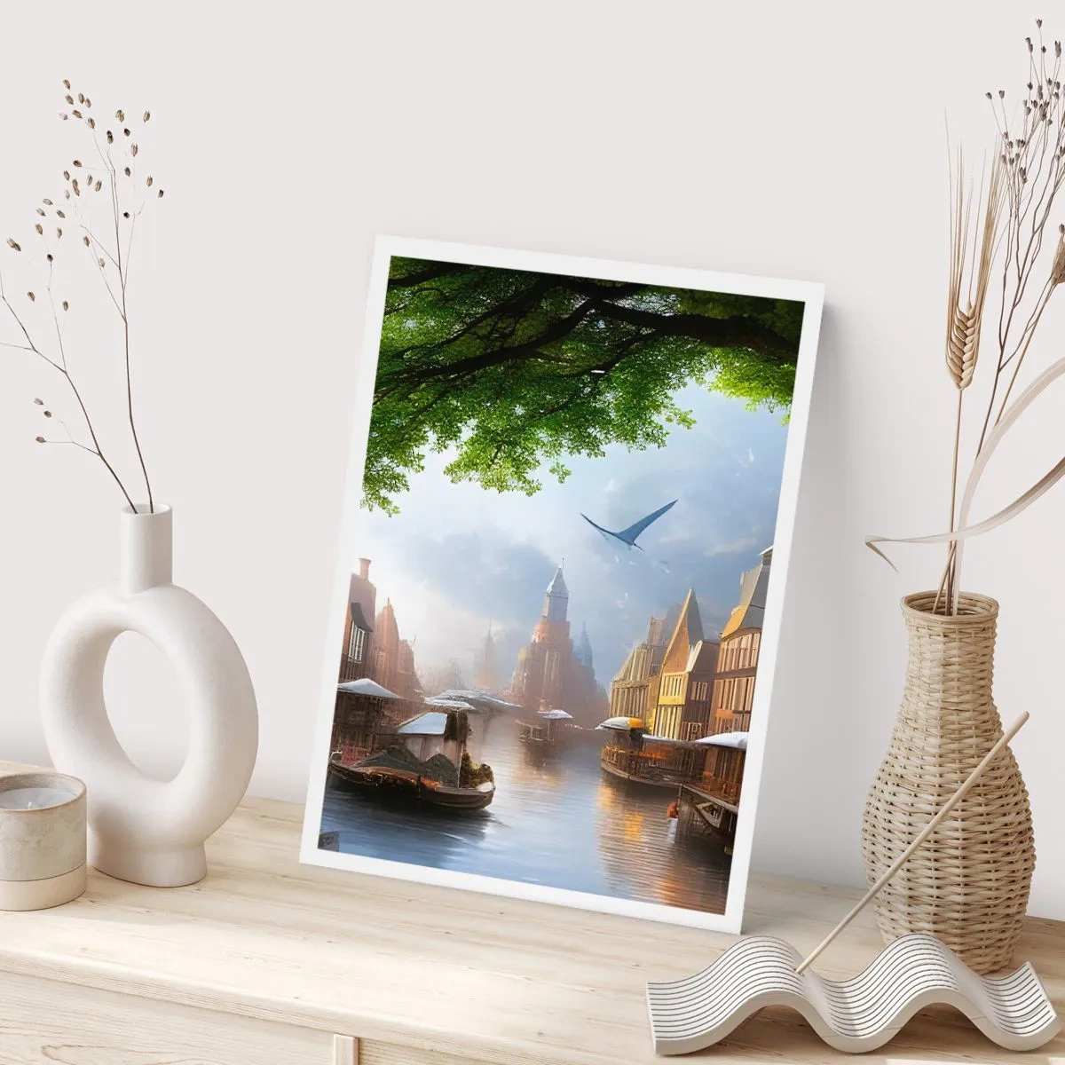 Plakat - Hollandsk bybillede - 61x91 cm