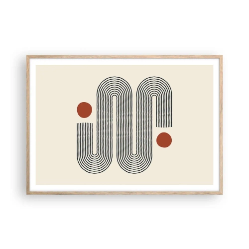 Plakat i ramme af lyst egetræ - Fra start til slut - 100x70 cm