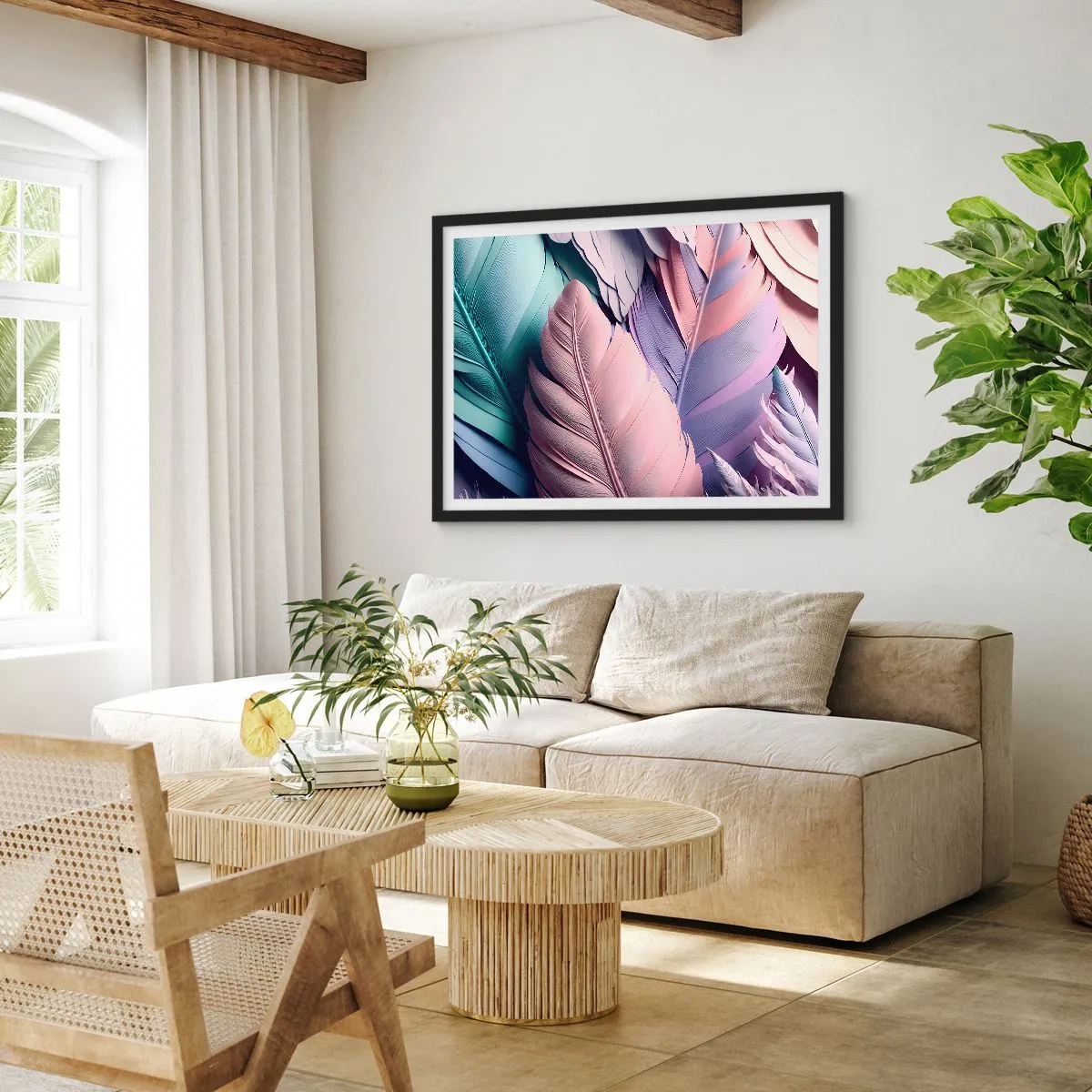 Plakat i sort ramme - Chik fugl - 40x30 cm