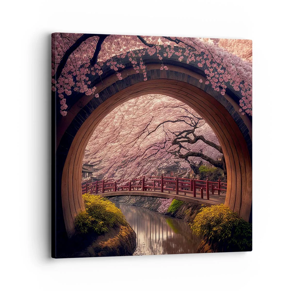 Lærredstryk - Billede på lærred - Japansk forår - 30x30 cm
