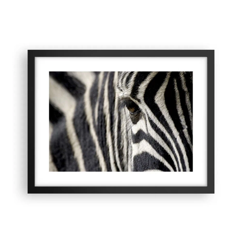 Plakat i sort ramme - Stribet portræt - 40x30 cm