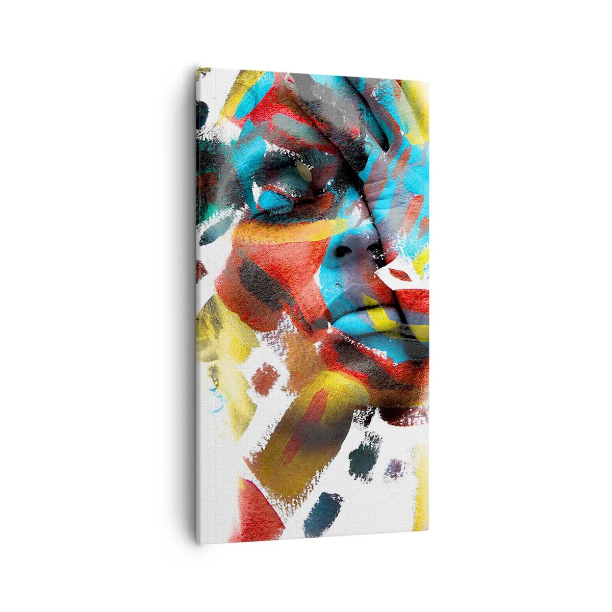 Lærredstryk - Billede på lærred - Farverig personlighed - 55x100 cm