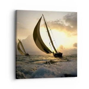 Lærredstryk - Billede på lærred - I medvind og modvind - 30x30 cm