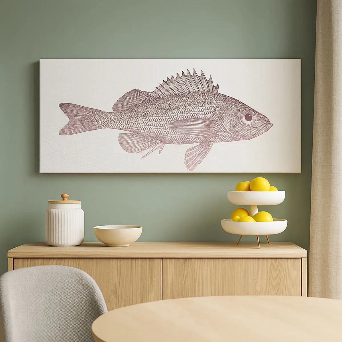 Lærredstryk - Billede på lærred - Fisk med store øjne - 100x40 cm