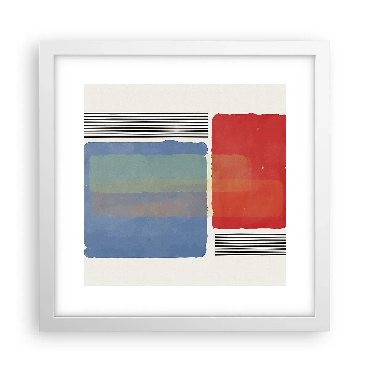 Plakat i hvid ramme - Geometriens ånd og bogstav - 30x30 cm