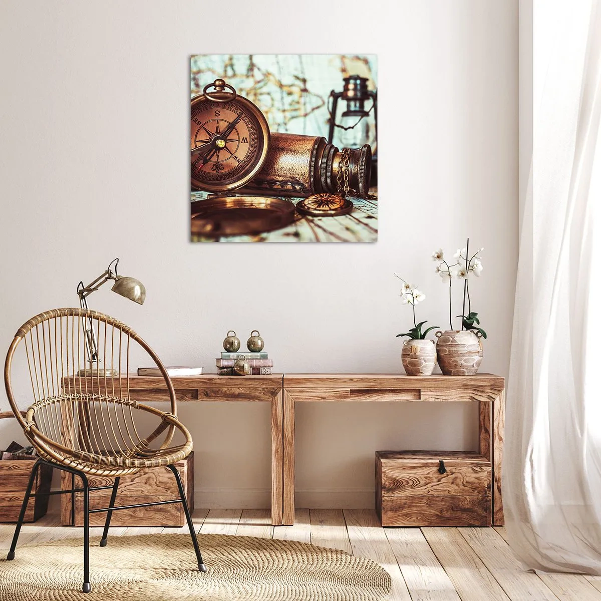 Lærredstryk - Billede på lærred - Der venter dig et pirateventyr i Caribien - 50x50 cm