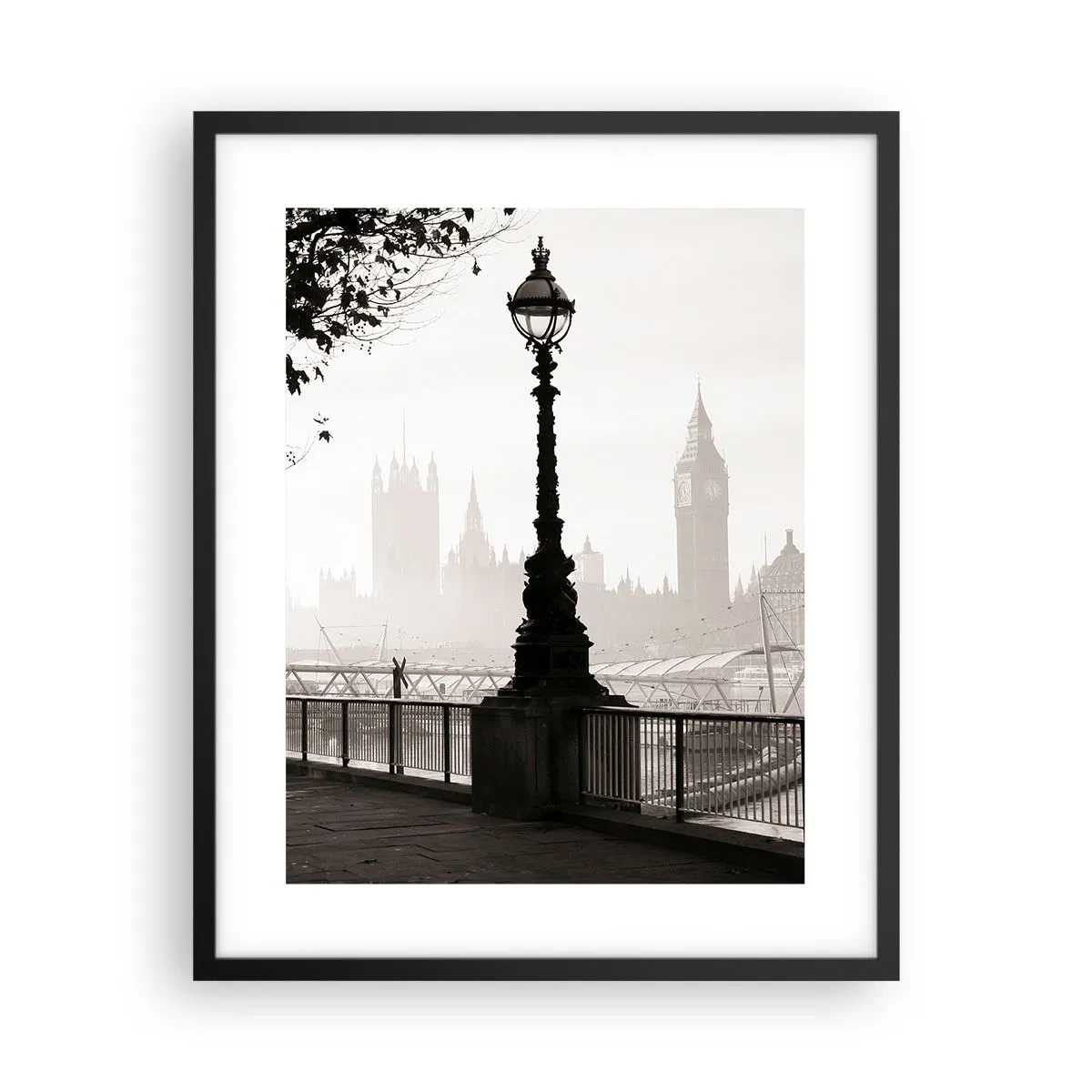 Plakat i sort ramme - London morgen - 40x50 cm
