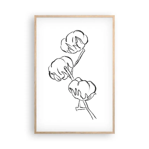 Plakat i ramme af lyst egetræ - Bomuld ned - 61x91 cm