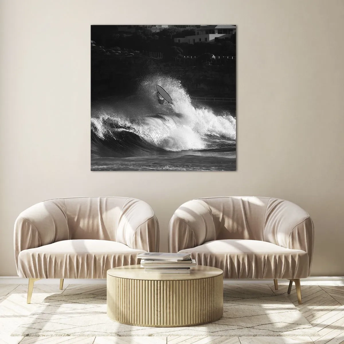 Billede på glas - Udfordring accepteret! - 70x70 cm