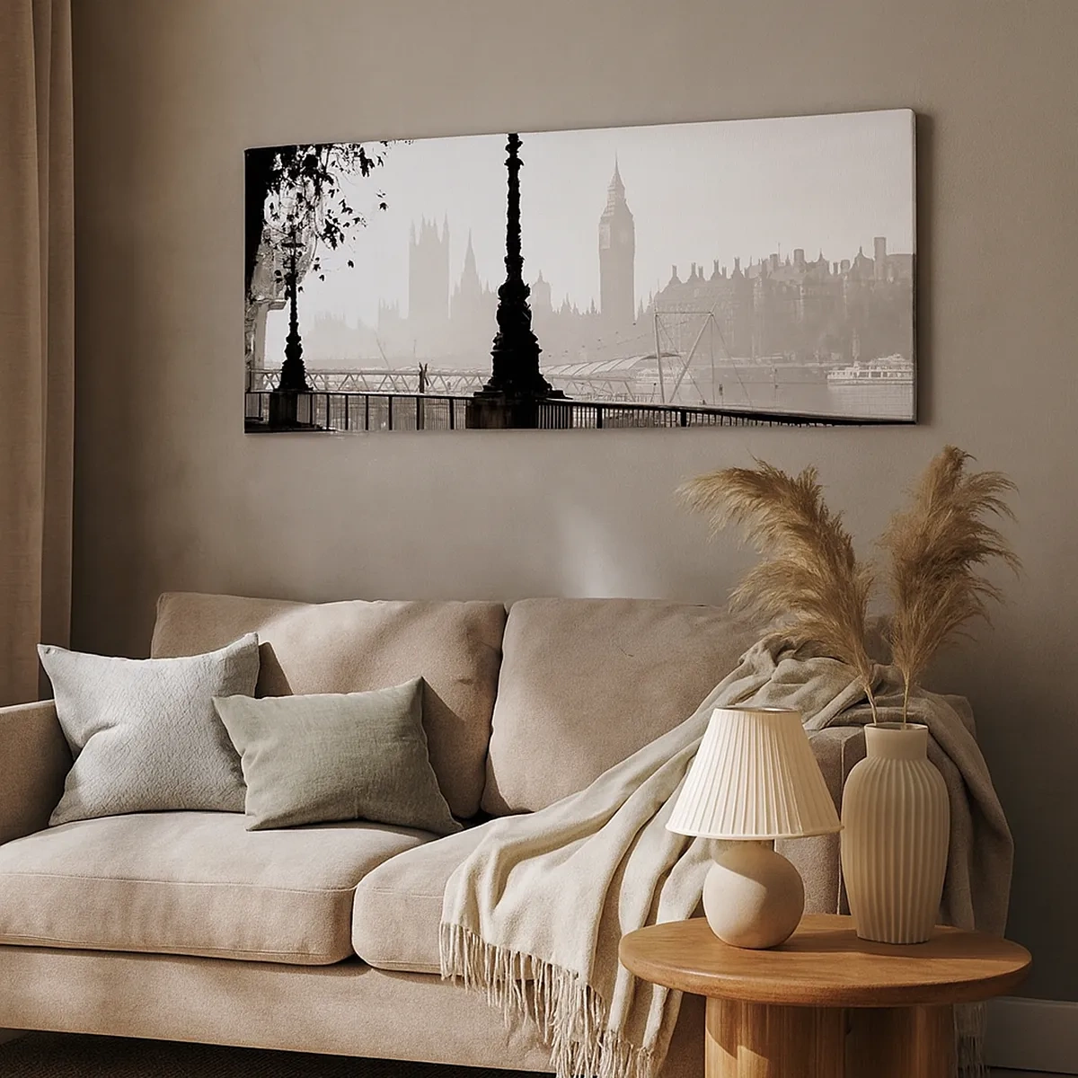 Lærredstryk - Billede på lærred - London morgen - 30x30 cm