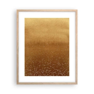 Plakat i ramme af lyst egetræ - Lysets fødsel - 40x50 cm