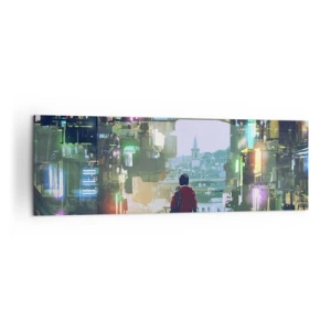Lærredstryk - Billede på lærred - To verdener - 160x50 cm